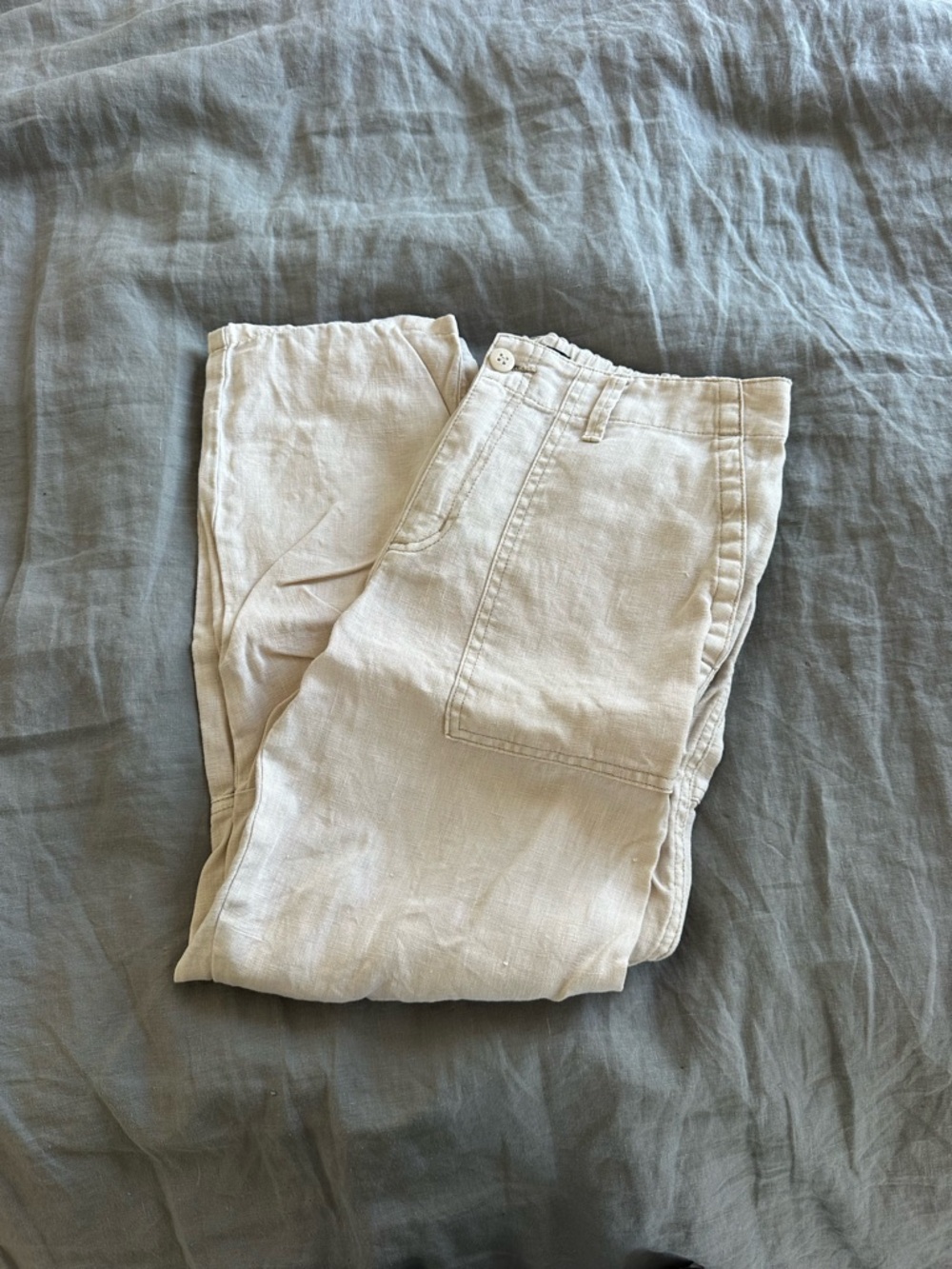 Sanctuary Cream Cropped Utility Pants